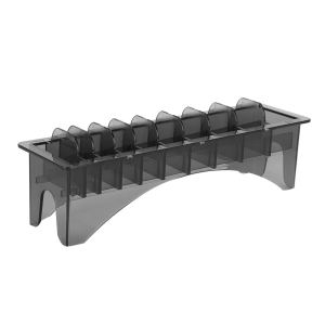 Caja de almacenamiento de peine guía de plástico rectangular para cortadora de pelo eléctrica, caja base de 10 rejillas para peine de límite de Caja de almacenamiento de peine guía de plástico rectangular para cortadora de pelo eléctrica, caja base de 10 rejillas para peine de límite de
