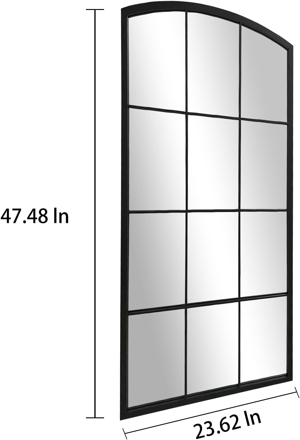 WAMIRRO Espejo alto para ventana, espejo de pared arqueado de granja, espejo de longitud completa para chimenea, entrada, pasillo, sala de estar, 24