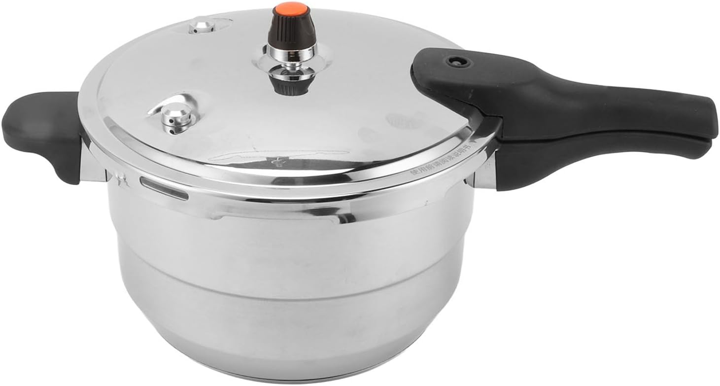 Olla a presión de acero inoxidable olla de cocción rápida con estante para vapor, diseño seguro para cocina casera (8L)