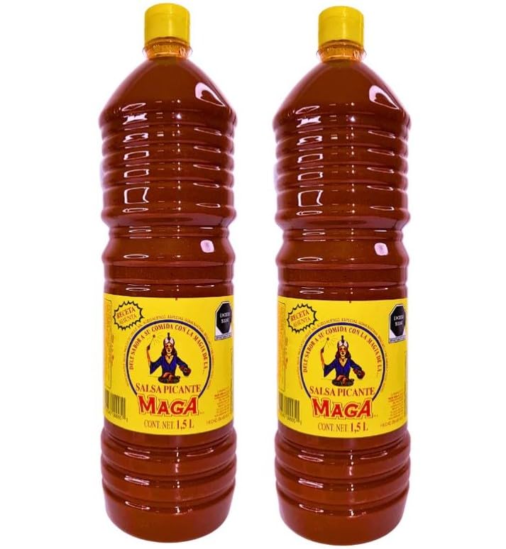 2 botellas grandes  Salsa Maga  Salsa Picante  Salsa picante mexicana  1.5 litros cada uno