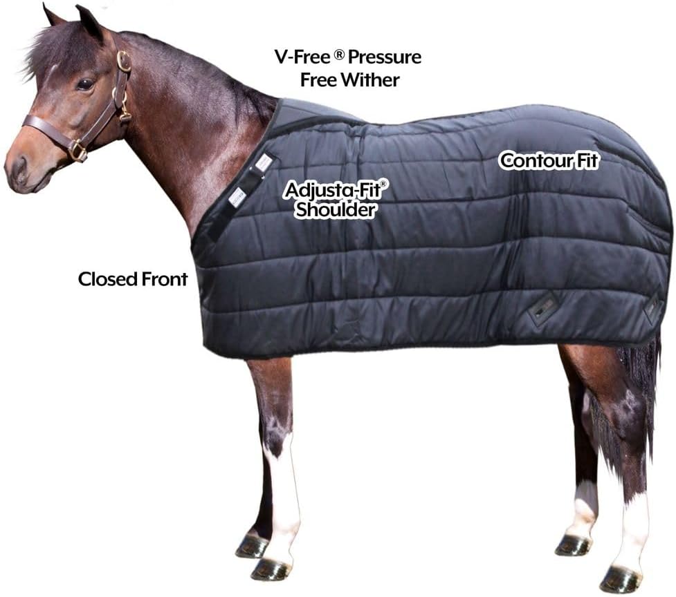 V-Free Nylon Blanket Liner for Horses  Deep V Closed Front  Customizable Neck Size  Insulated Warmth & Breathability