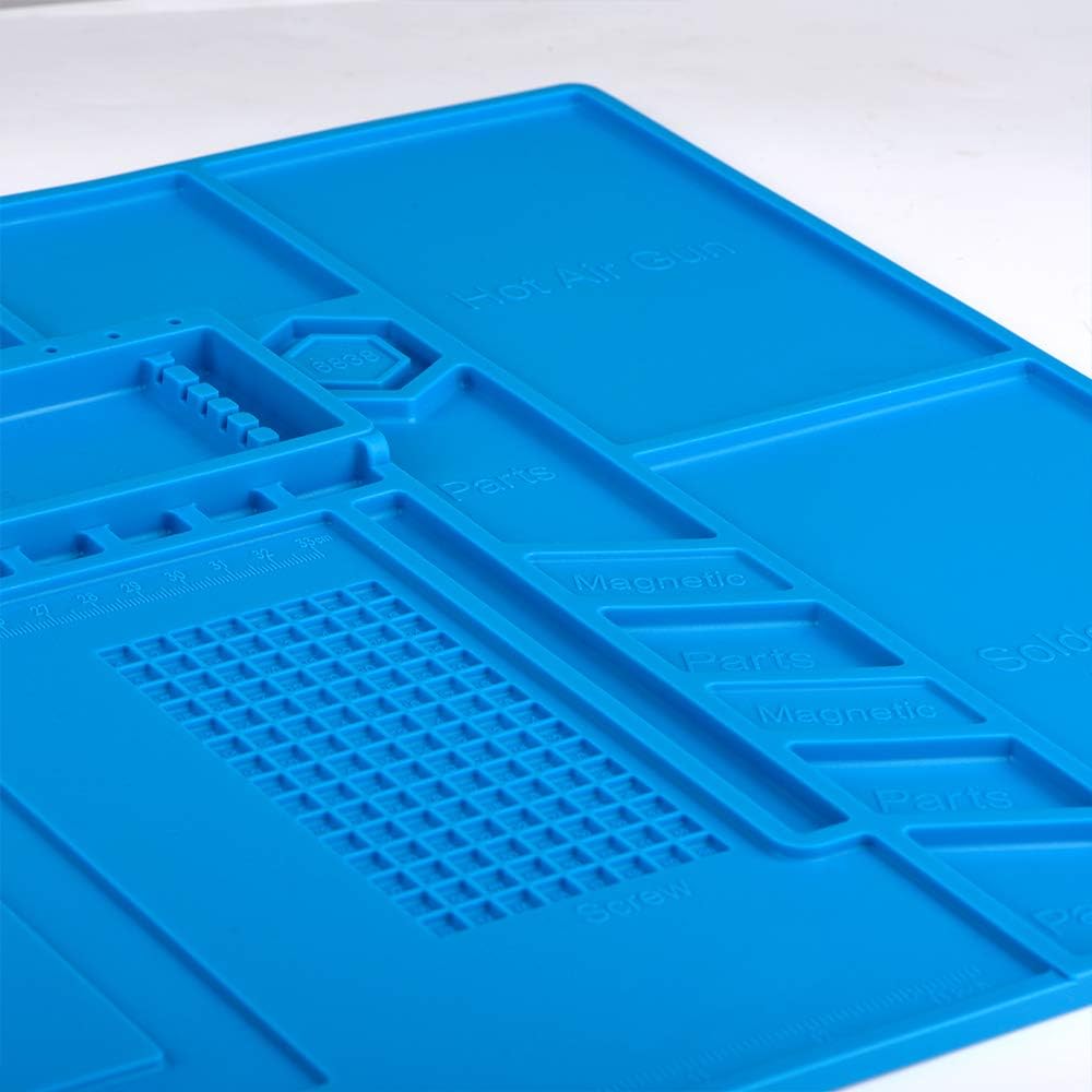 Estera de soldadura de aislamiento de silicona Kit de trabajo de reparación de almohadilla de soldadura magnética resistente al calor para soldadura