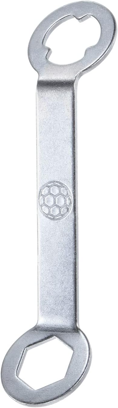 Track Spikes Wrench Dual Interface Aluminio Antideslizante Zapatos Herramienta de Ajuste para Zapatos de Fútbol M5, Tono Plateado