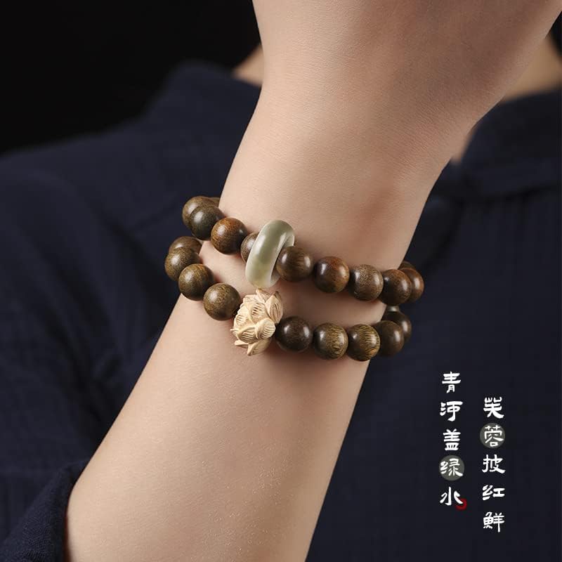xiexuelian Pulsera de la suerte Pulsera de cuentas Pulsera de cuentas de Buda, Madera Sándalo Piedra, Sin gemas.