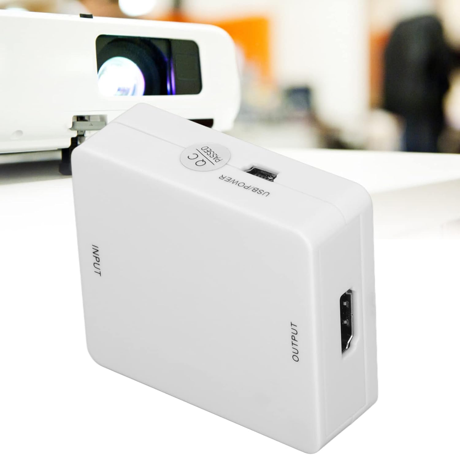 Convertidor de audio y video VGA a HDMI, 1080P Full HD Mini caja adaptadora con cable USB y cable de puerto de audio de 0.138 in, compatible con