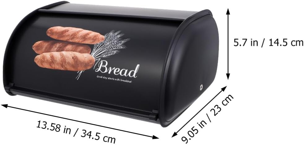 Angoily Contenedor de pan de metal, contenedor de pan retro, caja de pan vintage para encimera de cocina, soporte para almacenamiento de pan,