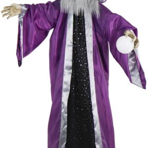 Haunted Hill Farm Asistente animatrónico parlante con movimiento y bola de cristal iluminada para decoración de Halloween con pilas para interiores Haunted Hill Farm Asistente animatrónico parlante con movimiento y bola de cristal iluminada para decoración de Halloween con pilas para interiores