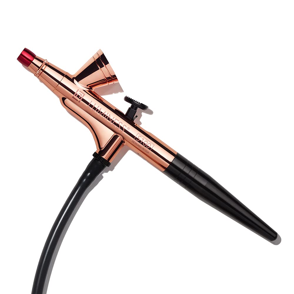 LUMINESS Legend – Sistema de aerógrafo de maquillaje y kit de base de 4 piezas, tono bronceado  Aplicación rápida, fácil y duradera  Incluye (2)