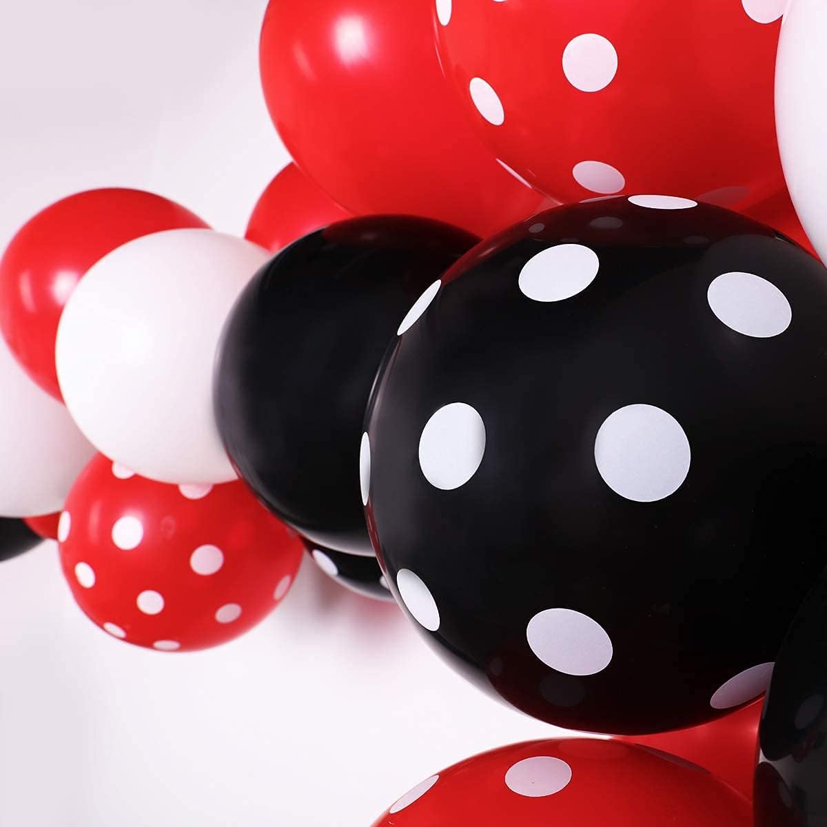 60 globos de lunares rojos y negros de mariquita, globos de punto ondulado, cumpleaños, boda, fiesta, suministros de decoración para niños (rojo