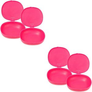 Healvian Caja de almacenamiento de vasos menstruales, 4 unidades, soporte portátil de silicona, estuche de copa de período, limpiador de disco Healvian Caja de almacenamiento de vasos menstruales, 4 unidades, soporte portátil de silicona, estuche de copa de período, limpiador de disco