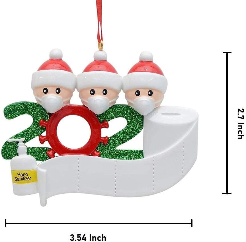 XYZ Juego de 3 adornos de Navidad personalizados para celebraciones de cuarentena, adornos colgantes decorativos personalizados para decoración del