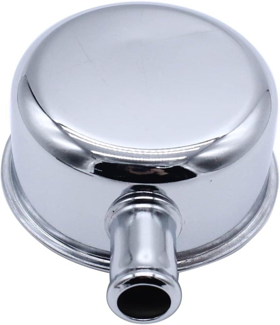 Cubierta de válvula redonda de acero cromado con ojal de tubo de ventilación para válvula de orificio de 1-14 pulgadas, se adapta a SBC BBC SBF 327