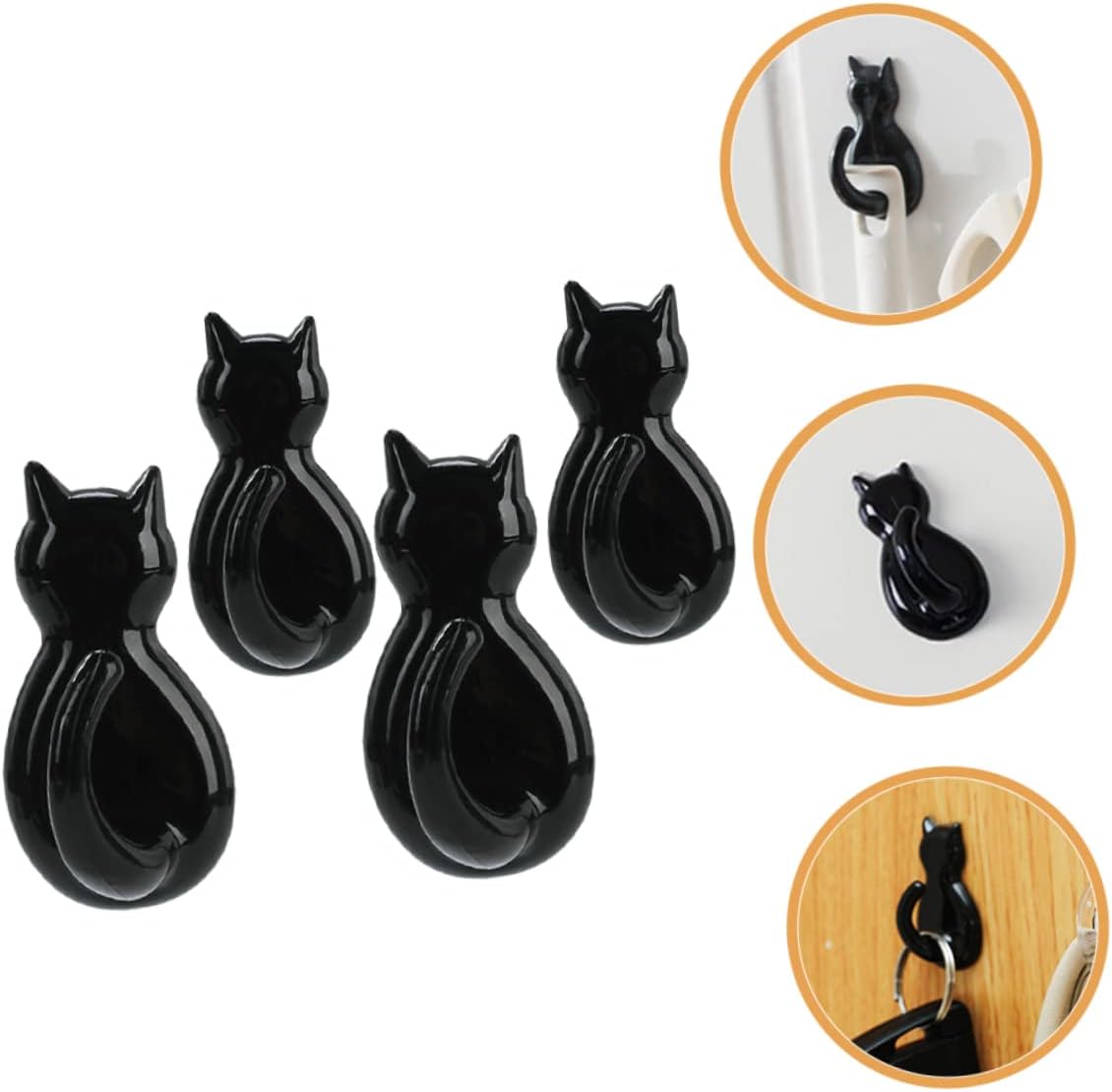 BUGUUYO Gancho de cola de gato, llavero de dibujos animados, para guitarra, cejilla, toalla, colgador de pared, ganchos creativos, ganchos de