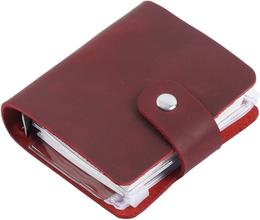 Diario A9 de cuero auténtico, agenda de tamaño de bolsillo de piel vacuna hecha a mano, mini planificador de cuero vintage, 120 páginas, hojas