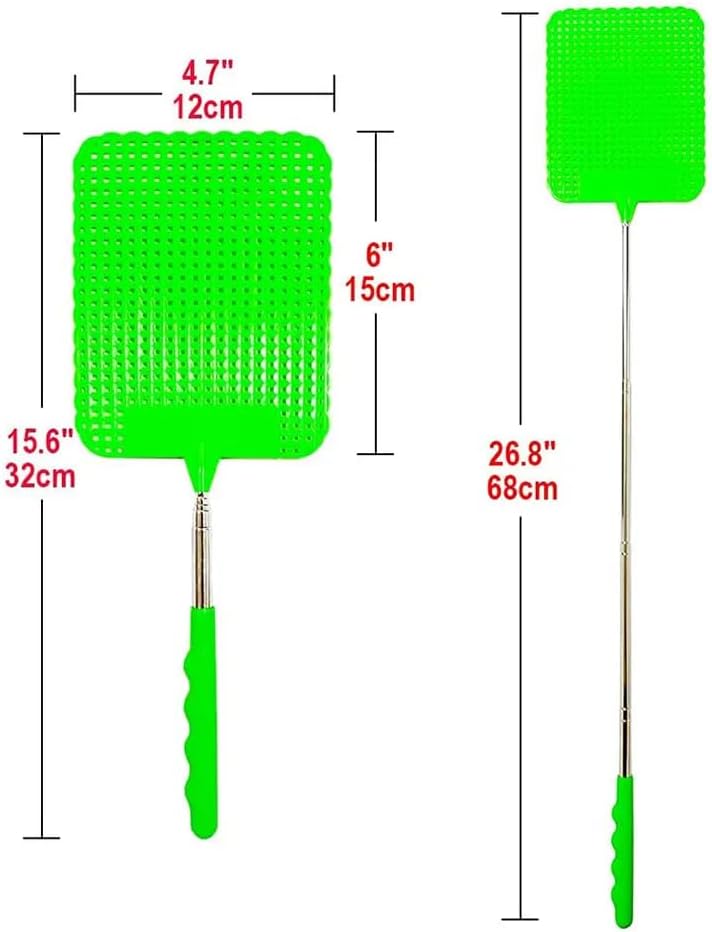 Matamoscas telescópico retráctil de alta calidad, matamoscas de matamoscas multipaquete, mango de metal extensible duradero para interiores y