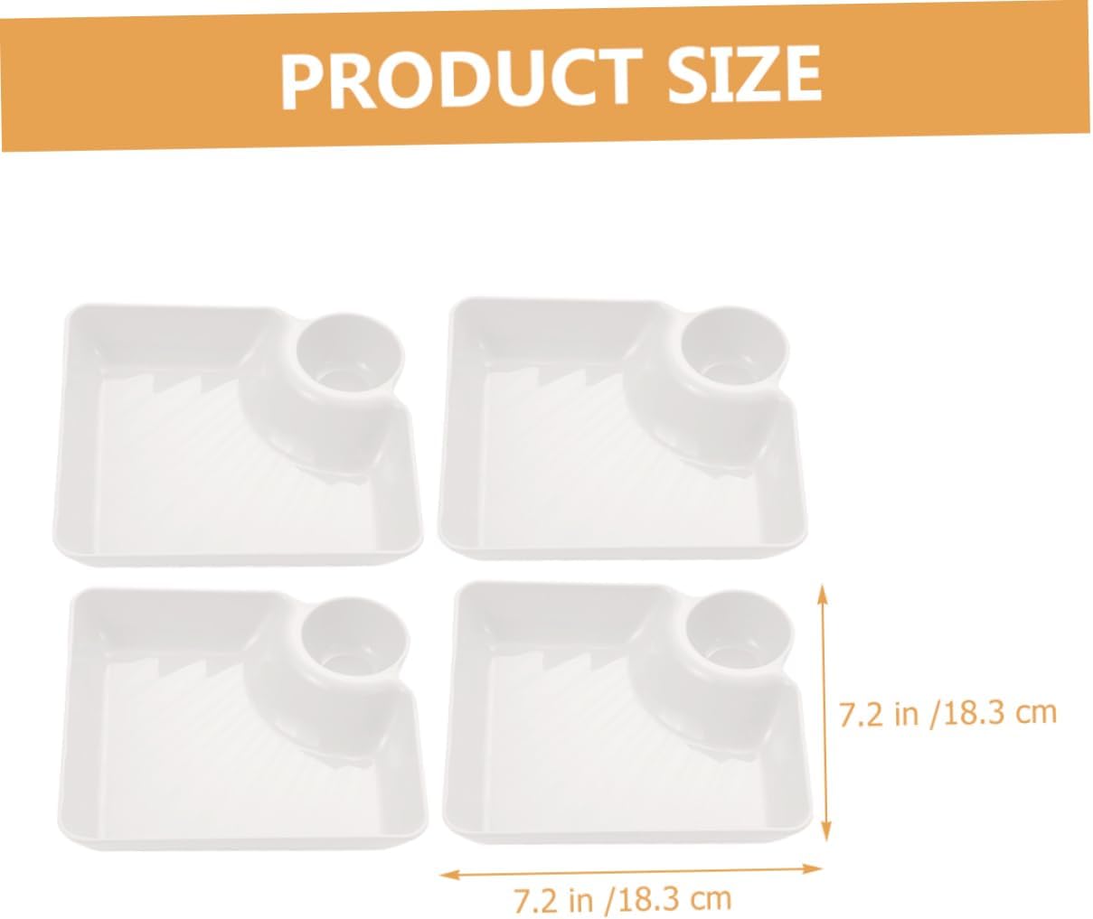 HOMSFOU 4 unidades de bandeja de bolas de masa para servir chips y platos de aperitivos platos de condimentos cuadrados platos para servir con