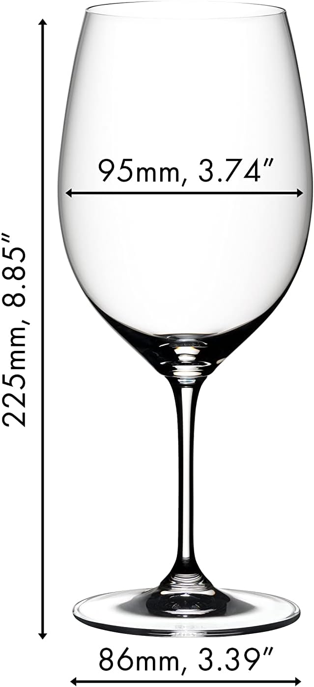 Riedel Vinum copas para coñac, set de 2, Bordeaux copas, juego de 2, Transparente