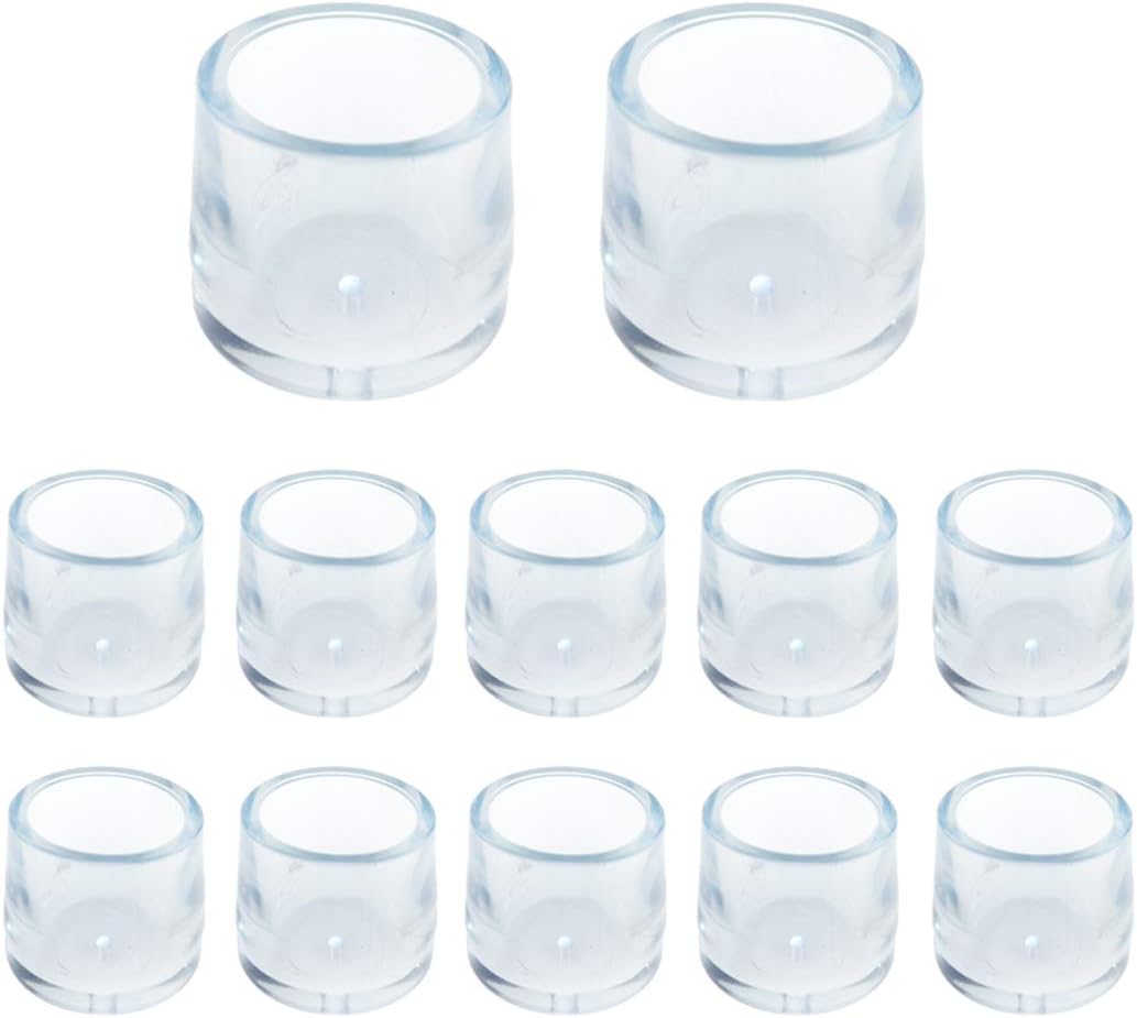 Semetall 12 tapas de silicona de 0.83 pulgadas para patas de silla, protectores de suelo, fundas redondas para pies de mesa, para evitar arañazos y
