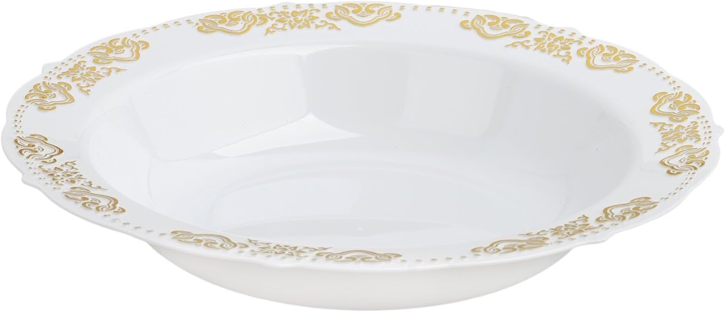 Efavormart – Paquete de 10 cuencos de sopa desechables redondos de 12 onzas con bordes festoneados para eventos con catering, bodas y fiestas