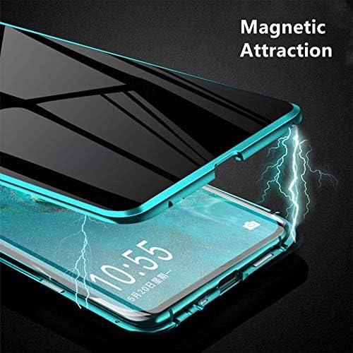 Funda antiespía para Galaxy S22 Ultra con bloqueo de aluminio parachoques protector de pantalla de privacidad de absorción magnética de vidrio