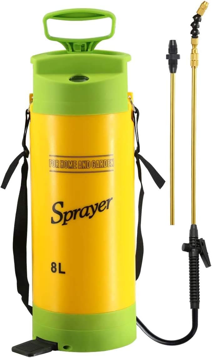 CLICIC 2 Gallon Pressure Sprayer Lawn Yard and Garden Sprayer for Camping Outdoor Traveling Hiking and Pet Bath (8L)