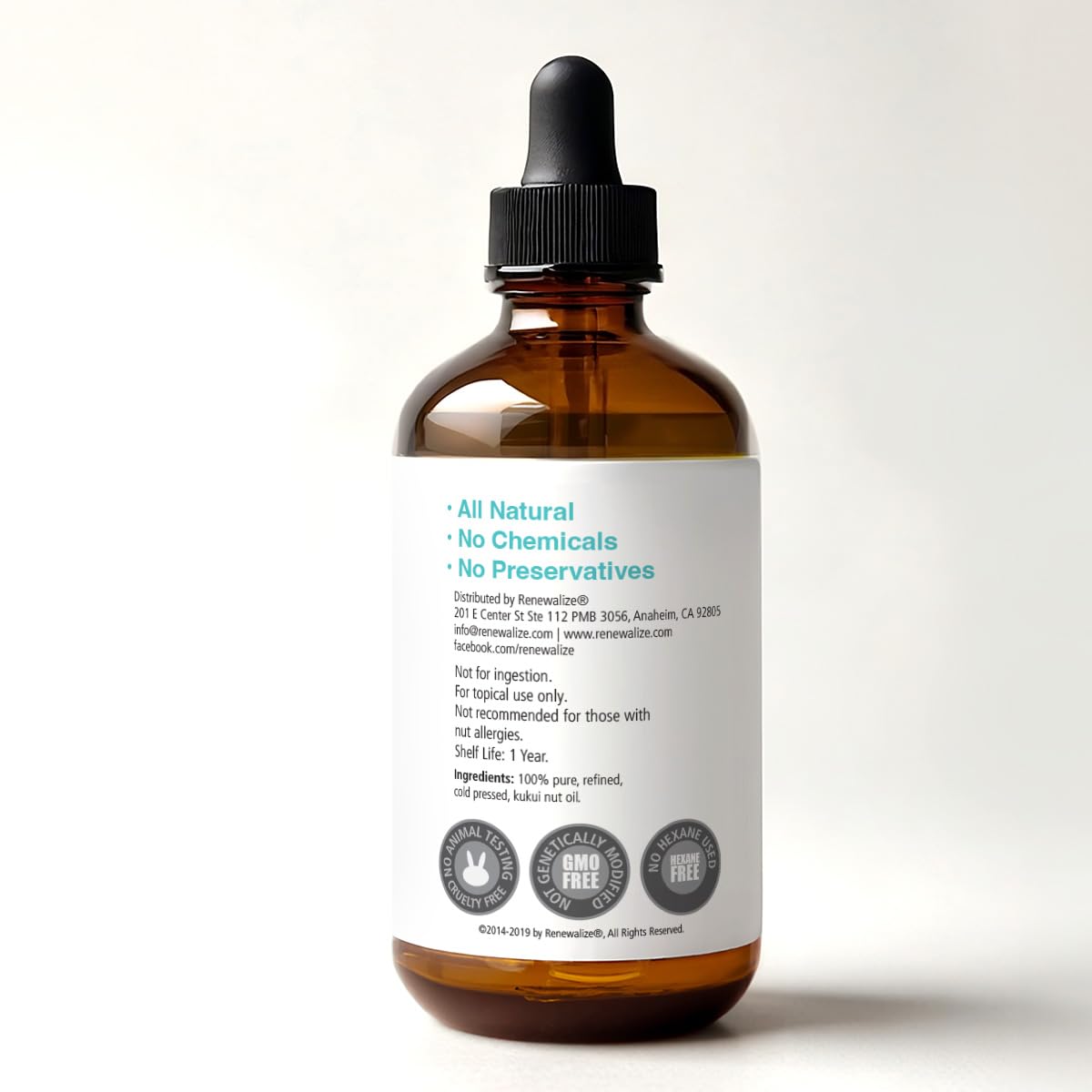 Aceite de nuez Kukui hidratante antiencrespamiento para cabello y piel  100 puro prensado en frío  Tratamiento de reparación del cabello para
