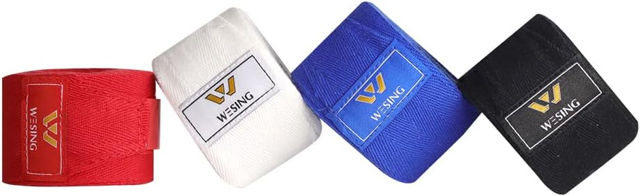 Wesing – Envolturas de mano de boxeo de 180 pulgadas, vendas de boxeo para Muay Thai MMA Kickboxing artes marciales Punching Sanda muñequeras de