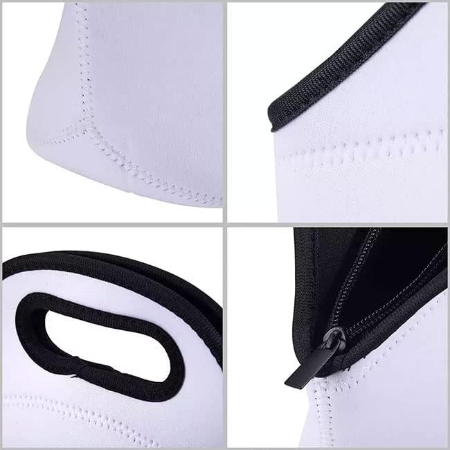 QOMOLANGMA 6 bolsas de almuerzo en blanco de sublimación de 11.8 x 11.8 pulgadas, bolsa de mano reutilizable con aislamiento térmico para alimentos
