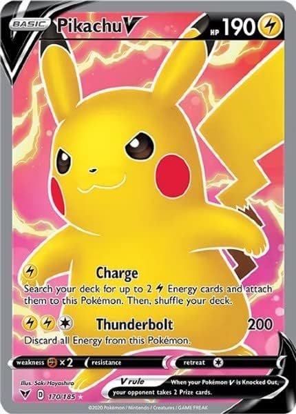 Pokemon – Pikachu V 170185 – (Full Art) – Voltaje vívido – Tarjeta ultra rara