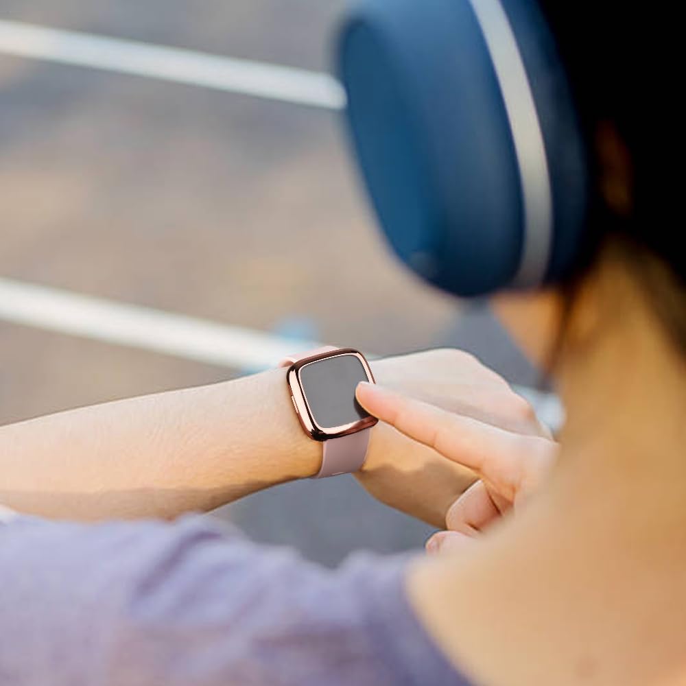 Funda protectora de pantalla compatible con Fitbit Versa, 4 unidades, cubierta protectora completa de TPU suave para accesorios de reloj inteligente