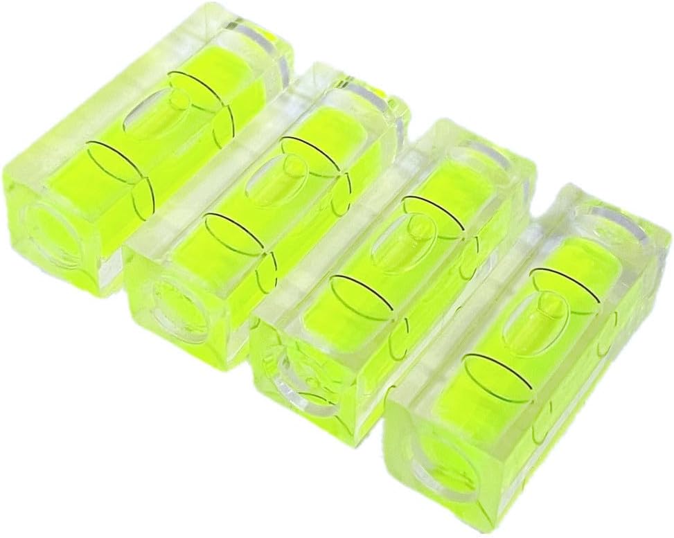 4 unids de alta precisión mini nivel burbuja 1.575×0.591×0.591 in pequeños niveles de burbuja burbuja burbuja única línea horizontal herramientas de