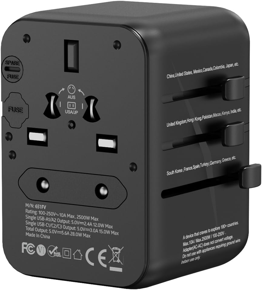 (28W) – Cargador rápido sin bordes que anhela explorar el mundo Cargador universal para teléfonos inteligentes, portátiles, tabletas, cámaras,