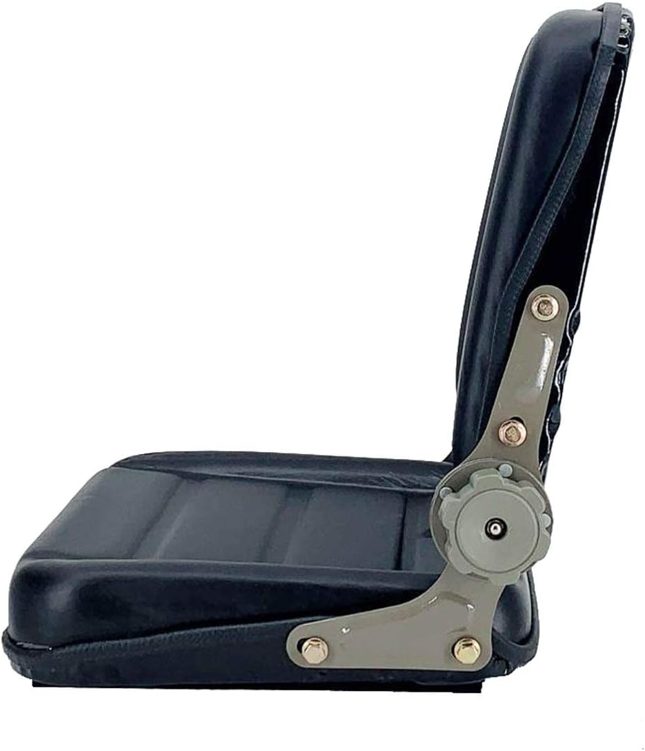 Cozyel Asiento de tractor de suspensión de PVC con ángulo de respaldo ajustable de 140  Negro  Se adapta a carretilla elevadora de excavadora,