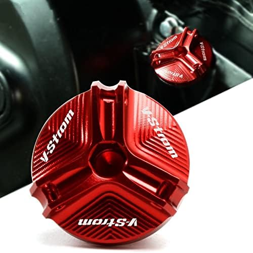 Brake Reservoir Cover for Suzuki V-Strom DL650XT V-Strom DL1000XT Motorcycle Accessories M20*1.5 Oil Filler Cover Screw Plug Cap Bolt (Color  RED)