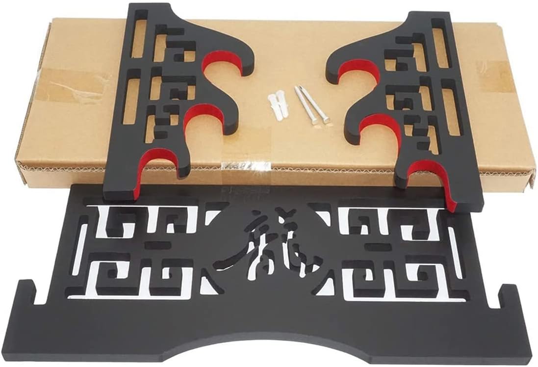 Soporte de pared de terciopelo con tiras de fieltro para Katana Wakizashi (dragón de 3 niveles)