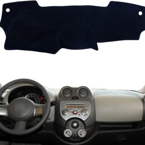 Cubierta de franela para salpicadero, antideslizante, compatible con Nissan Micra March K13 2011-2016 Cubierta de franela para salpicadero, antideslizante, compatible con Nissan Micra March K13 2011-2016