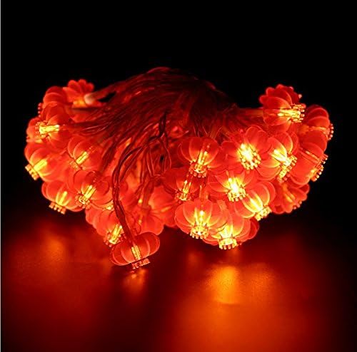 Amants01 – Tira de luces LED de 13 pies y 40 luces LED rojas a pilas para bodas, Año Nuevo chino, festival de primavera, decoración de fiesta,