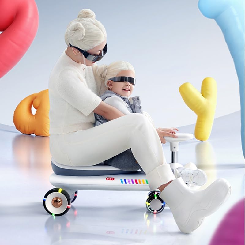 N1 Wiggle – Auto oscilante para niños, juguete de montar con ruedas LED intermitentes, sin baterías, utiliza giro, giro, movimiento de movimiento