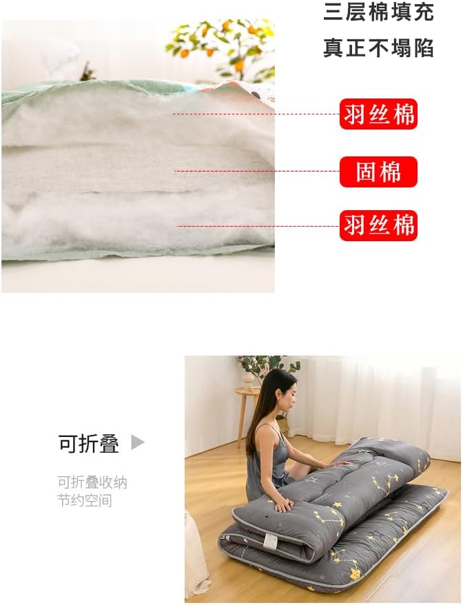 ZIKGER Futón Plegable-Tatami Japones,Colchón De Futón Tradicional,Piso Portátil Cama De Invitados Colchón De Camping