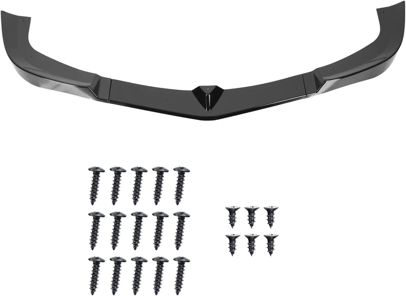 Spec-D Tuning Alerón divisor de parachoques delantero negro brillante, 3 piezas, compatible con Mercedes Benz W204 2012-2014