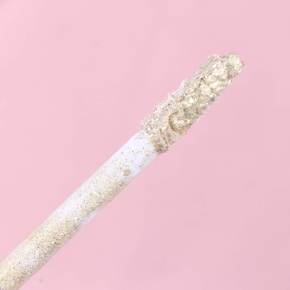 Lurrose Sombra de ojos con purpurina de metal pesado, luces hipnóticas, delineador de ojos con purpurina líquida, color blanco cremoso, de larga