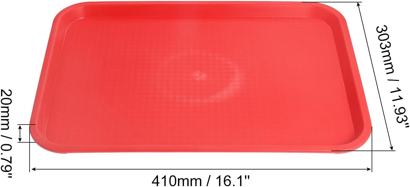 uxcell Bandejas de plástico de comida rápida a granel de 12 x 16 pulgadas, bandejas rectangulares para servir, bandejas de cafetería, platos para