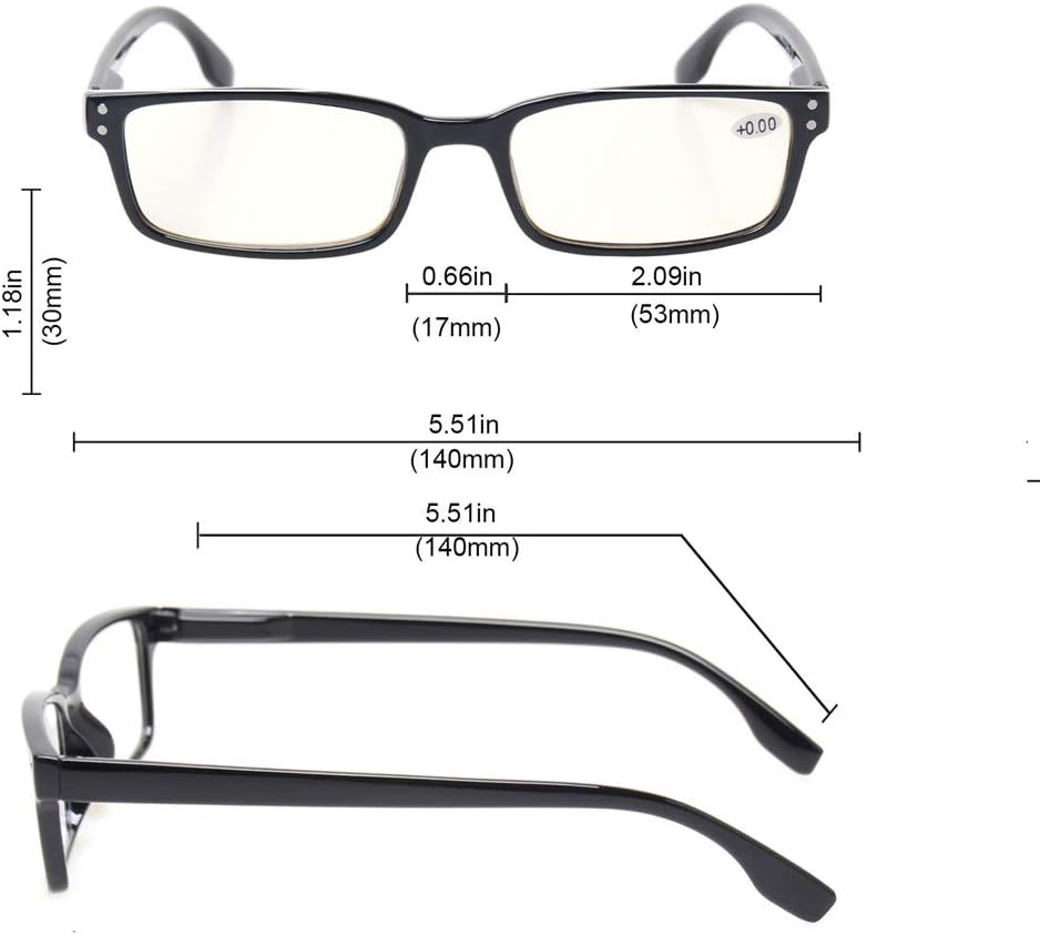 2 pares de gafas para computadora con protección UV, bloqueo de rayos azules, antirreflejo y resistentes a rayones, 1.75, Paquete de 2 colores
