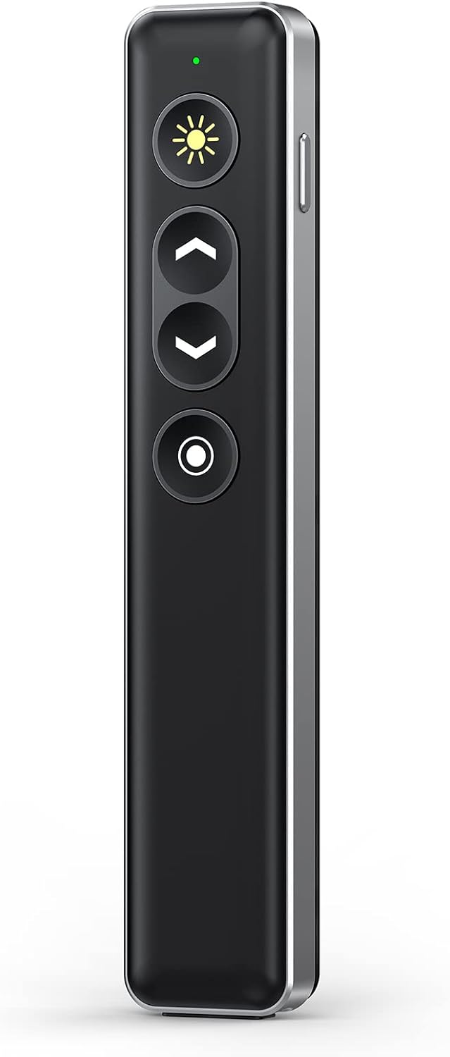 Clicker de presentación de puntero láser físico y digital 2 en 1, control remoto de presentación con lupa de resaltado para pantalla LCD LED,
