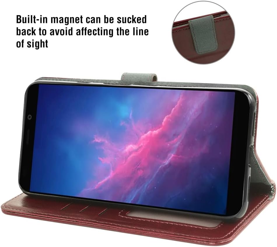 Asuwish Funda tipo cartera compatible con Cloud Mobile Stratus C7, protector de pantalla de vidrio templado y funda de cuero con tapa para tarjetas,