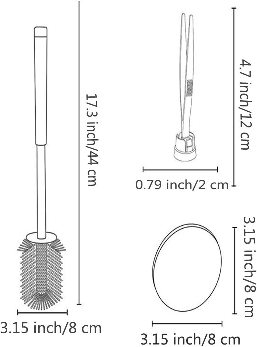 Escobilla de inodoro de acero inoxidable para inodoro, juego de cepillo de mango largo y soporte para baño con tapetes, accesorios de limpieza