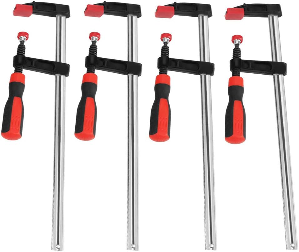 Juego de abrazaderas F, 4 piezas de 13.7 pulgadas de acero resistente para carpintería, juego de abrazaderas de madera DIY herramienta de mano con