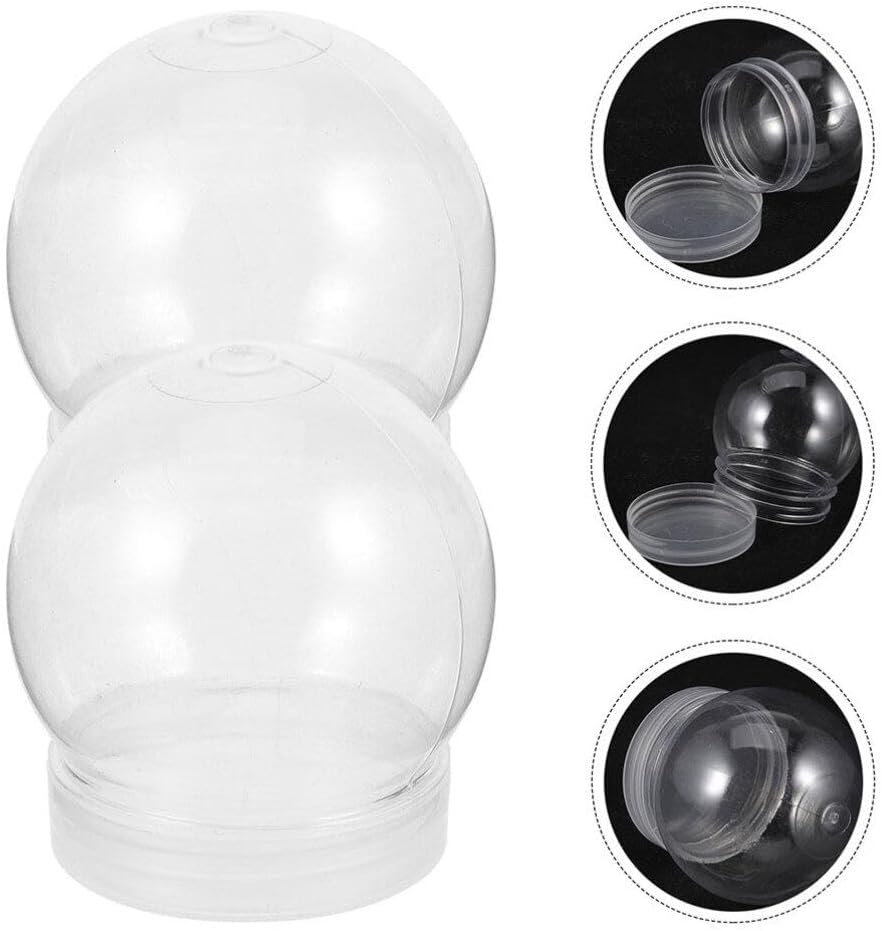 GANAZONO Bombilla de globo de agua para bricolaje, 20 piezas, globo de nieve, globo de agua, plástico transparente PET con tapa de rosca,