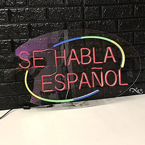 Se Habla Espanol LED neón letrero 28 pulgadas de largo x 16 pulgadas de alto #34472