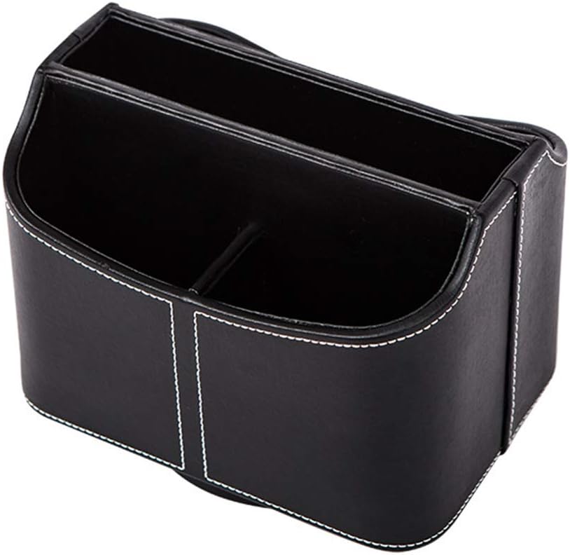 Soporte de cuero de PU para control remoto de 360 grados, organizador de escritorio giratorio para mandos a distancia, guía de TV, correo,